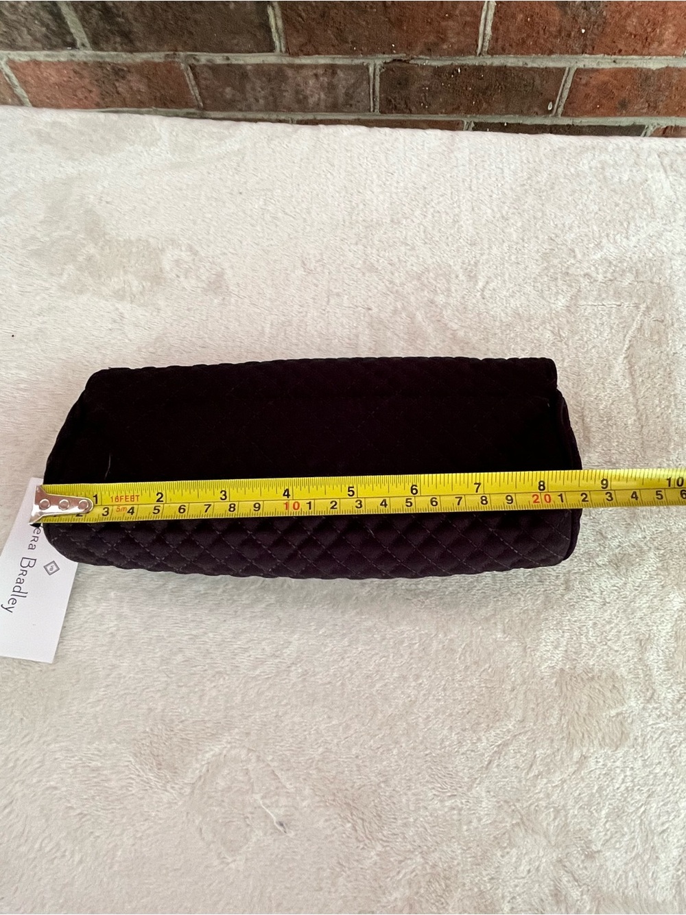 NWT Vera Bradley Quilted on A Roll Case Fold Over Clutch Black Elegant Fabric - Picture 8 of 9